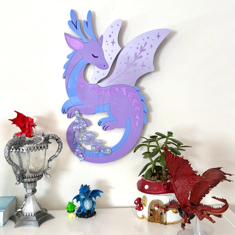 Lavender the dragon - Wall hanging