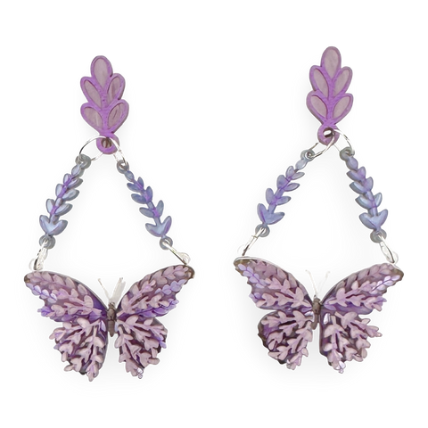 Lavender the butterfly - Earrings
