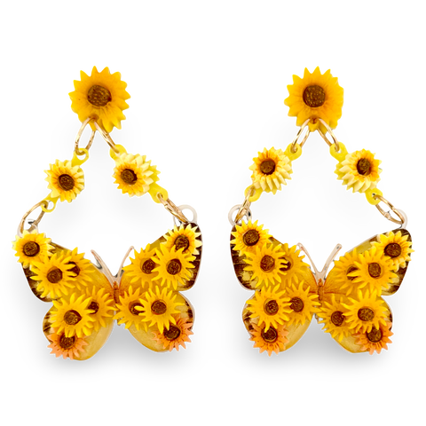 Sunflower butterfly - Earrings