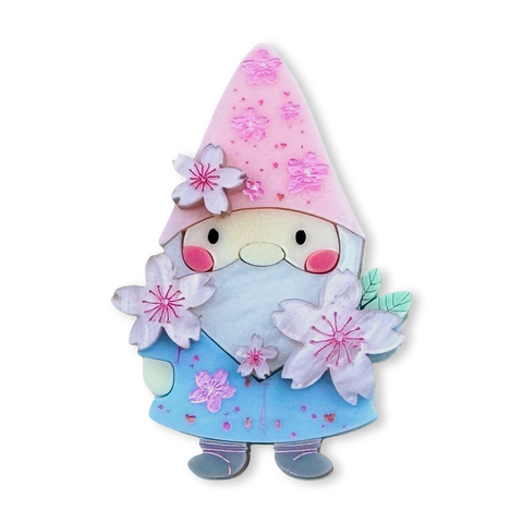 Sakura Gnome - brooch