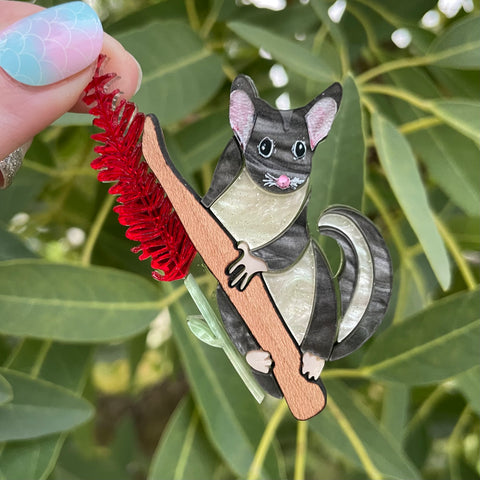 Yellow bellied glider - Brooch